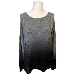 Womens American Eagle Grey Ombre Knit Pullover Sweater Long Sleeve Cozy Relaxed